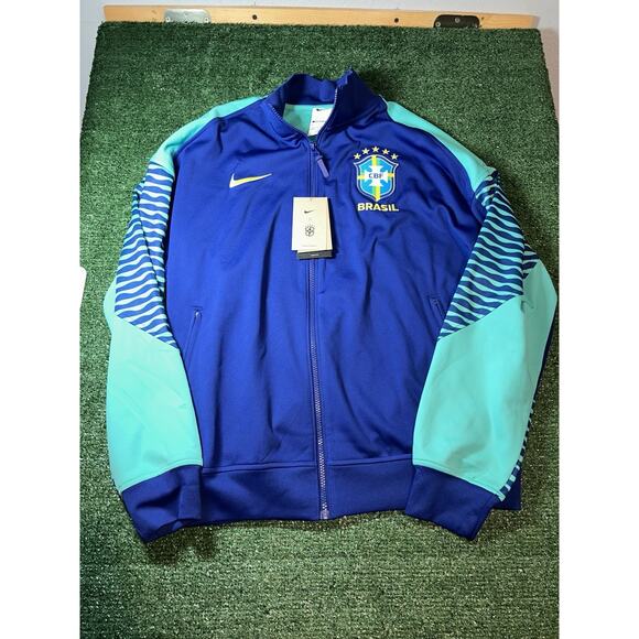 Nike Dri-FIT Brazil Strike 2024 Men's Size M Anthem Soccer Jacket - Picture 1 of 9